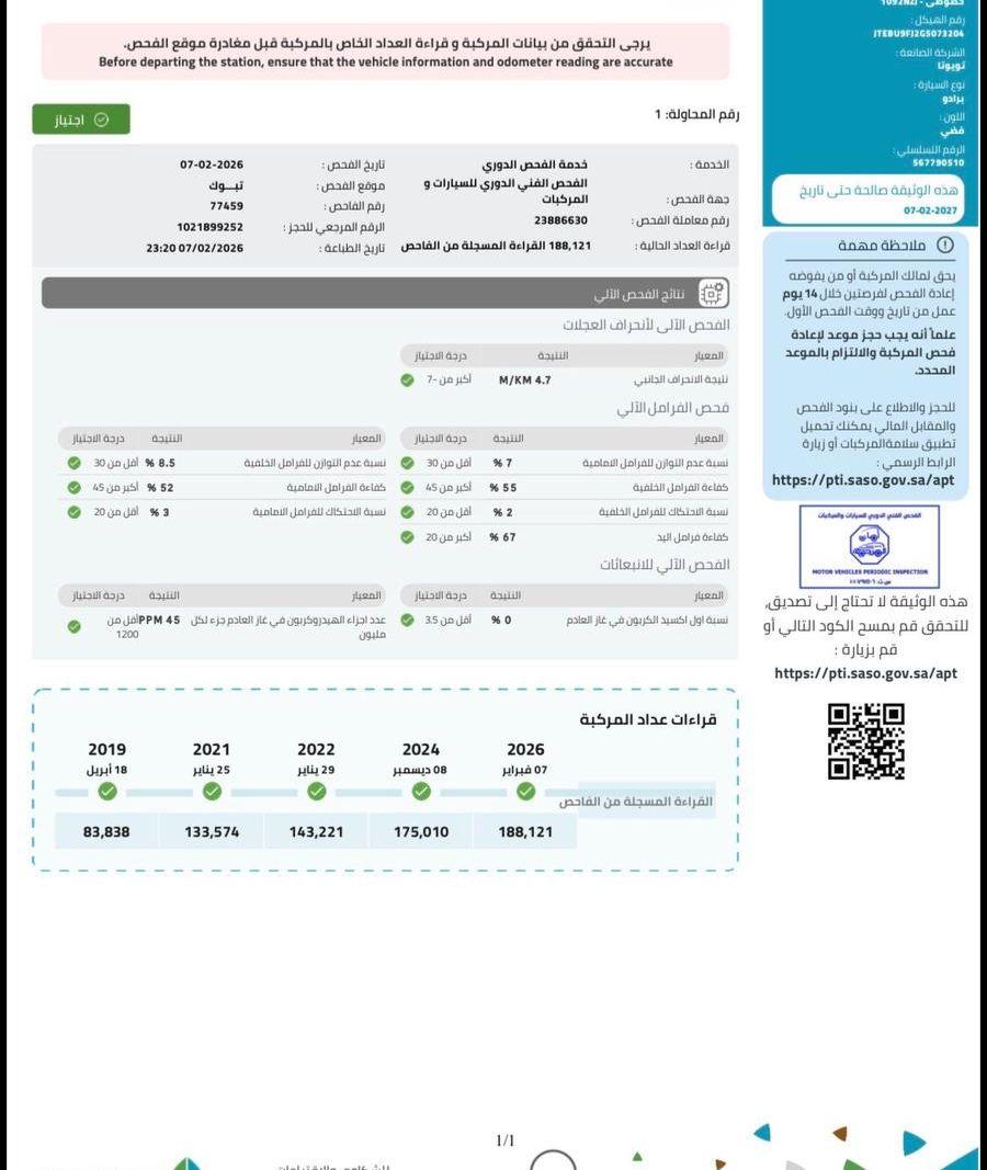 برادو 2016 ستة