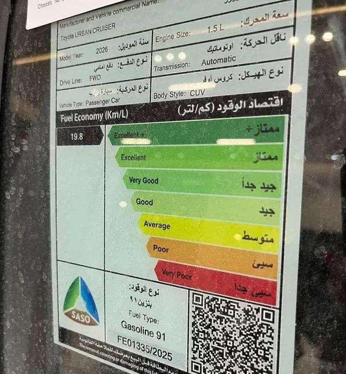 تتوفر فئات تويوتا