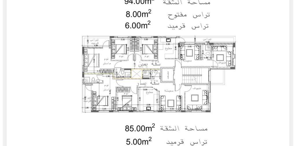 شقه طابق ثاني
