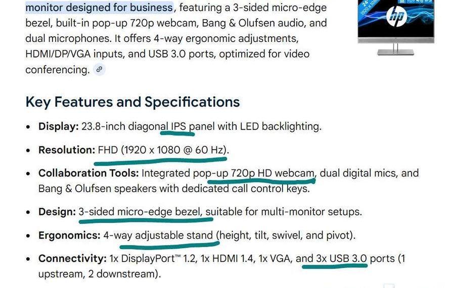 Monitor hp EliteDisplay