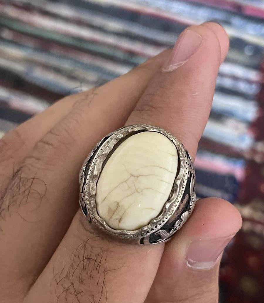 خاتم فضه عاج