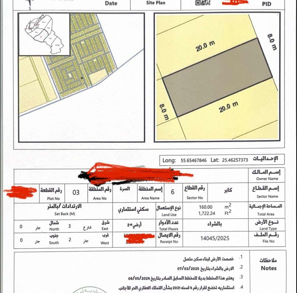 للبيع ارض سكني