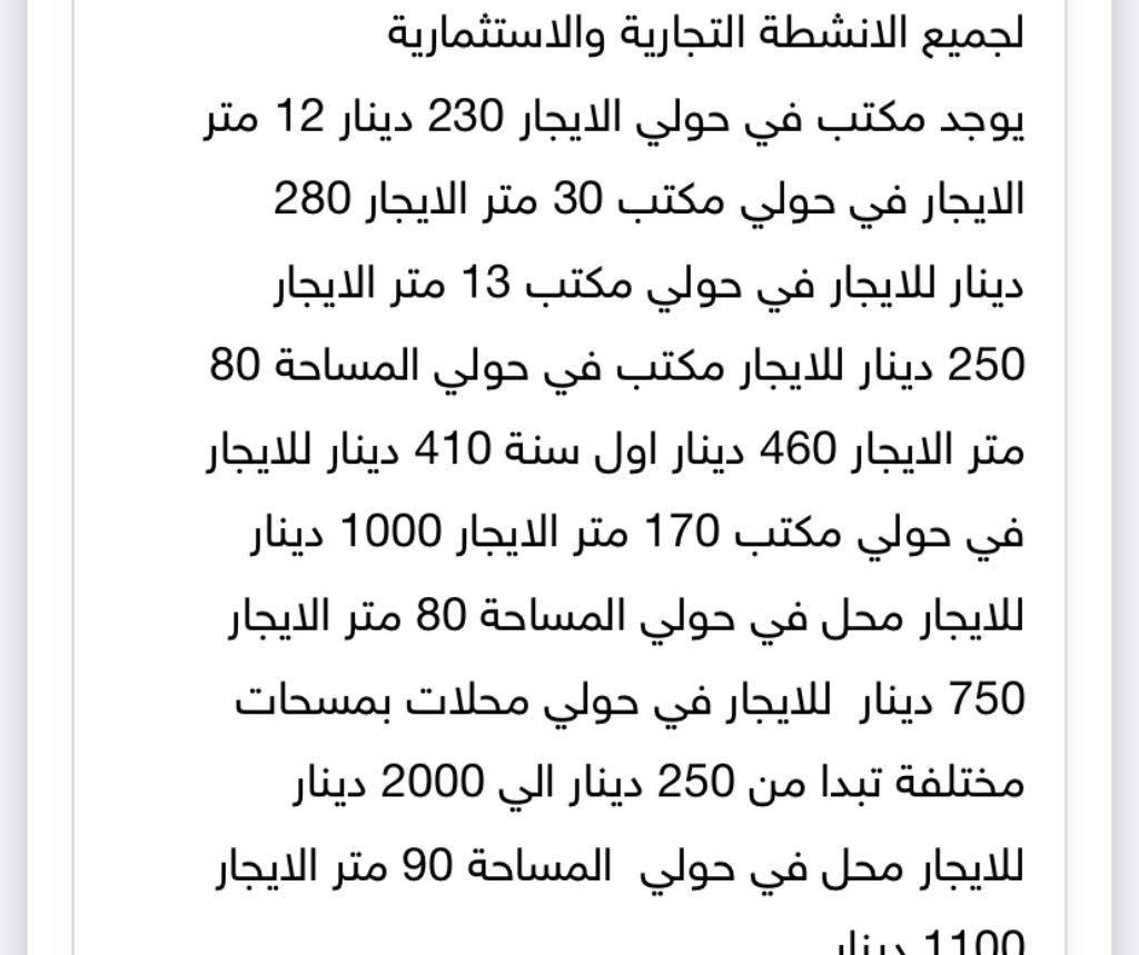 للايجار مكاتب ومحلات